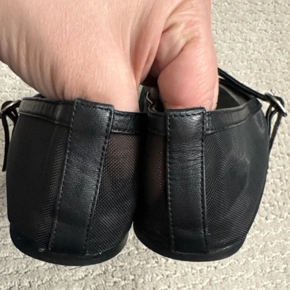 Tony Bianco Mesh Mary Jane Flats Size 7 Black Classic Minimalist Chic - Picture 7 of 8